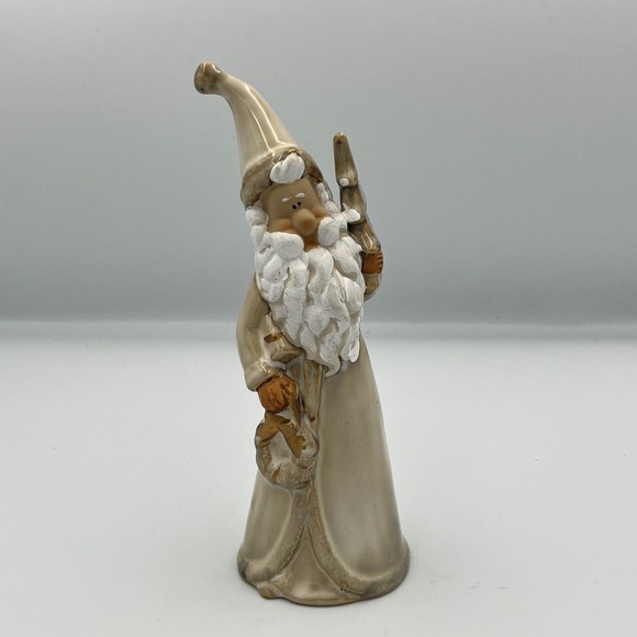 Santa Gnome Figurine with Christmas Tree Ceramic Holiday Decor Vintage - Picture 1 of 8